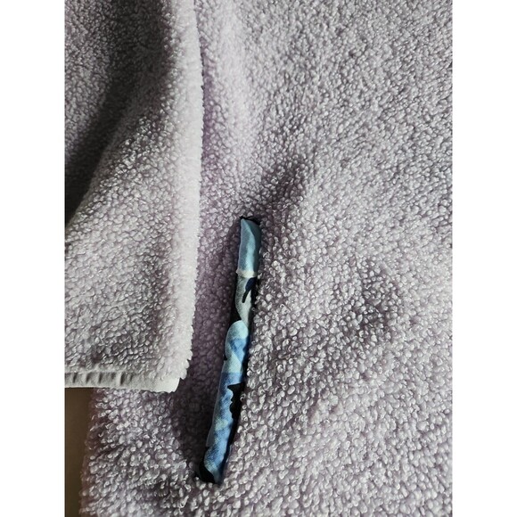 Vera Bradley Plum Pansies Lavender Teddy Fleece 1/4 Zip Pullover Sz Large - Picture 2 of 13